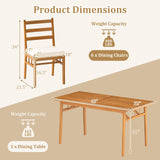 Tangkula Wood Patio Chair Set with Washable Covers Curved Back