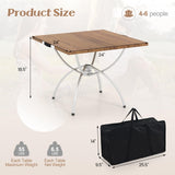 Tangkula 24"x24" Folding Camping Table Set of 2, Extendable Lightweight Camp Table with Wood-Grain Tabletop
