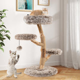 Tangkula Solid Wood Cat Tree with Scratching Posts