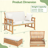 Tangkula Outdoor Wood Daybed