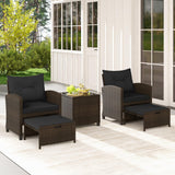 Tangkula Outdoor Chaise Lounge, Patio Wicker Lounge Chair w/ 4-Level Backrest, Heavy-Duty Metal Frame