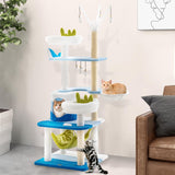 Tangkula Ocean-Themed Cat Tree, Multi-Level Cat Tower with Sisal Scratching Posts, 65"
