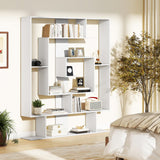 Tangkula Irregular Wooden Bookshelf for Living Room