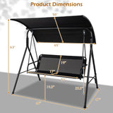 Tangkula 3 Person Porch Swing with Adjustable Canopy