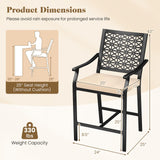 Tangkula Counter Height Patio Bar Chairs with Cushions for Garden