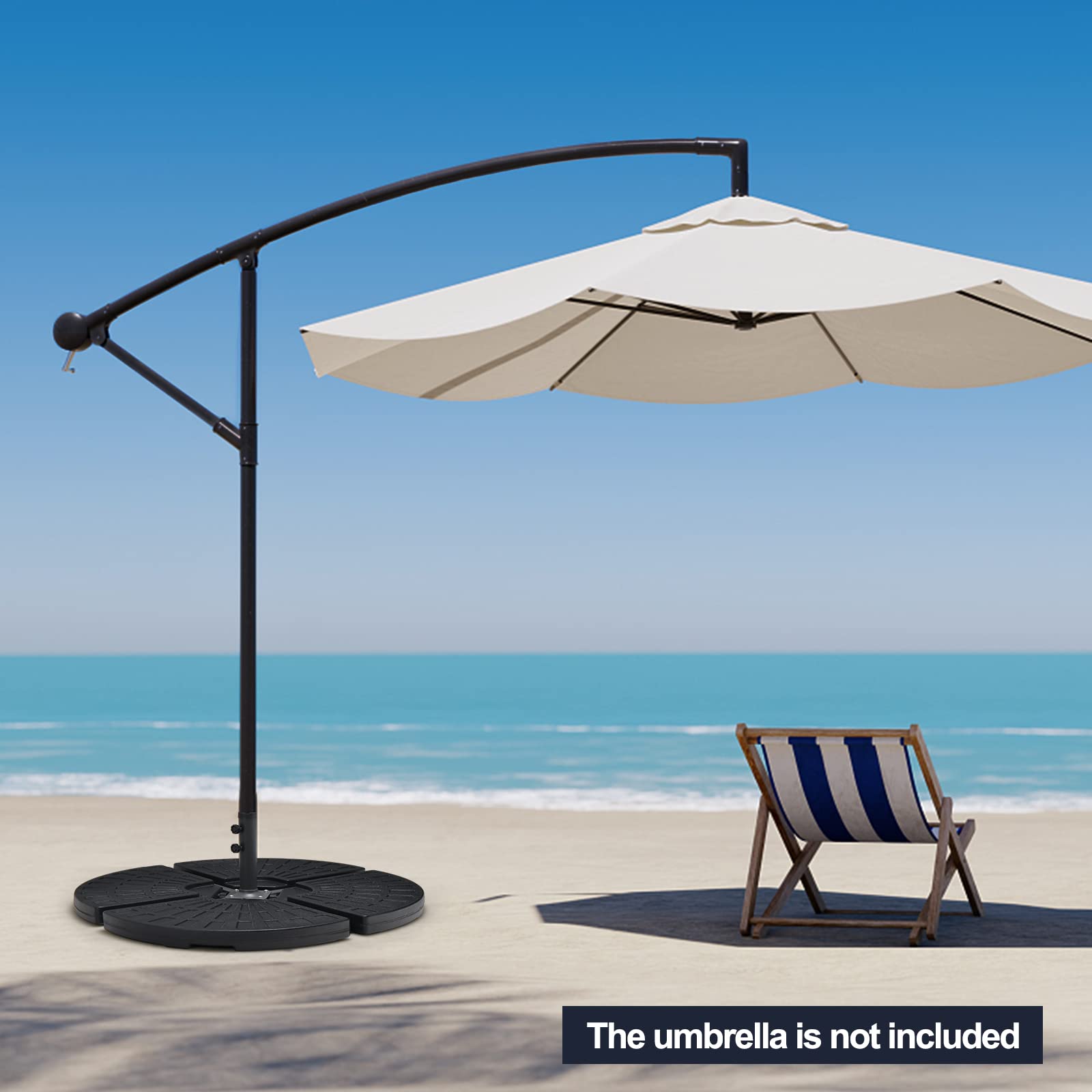 4-piece cantilever offset patio umbrella stand Tangkula 4 Pieces 185lbs Cantilever Offset Patio Umbrella Base, Water & Sand Filled Heavy Duty Outdoor Umbrella Stand