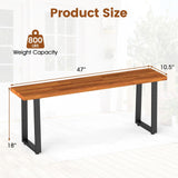 Tangkula Acacia Wood Outdoor Bench for Porch