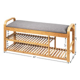 Tangkula 3 Tier Sturdy Shoe Rack with Flip Top Storage Space and Padded Cushion