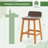 Tangkula Solid Acacia Wood Bar Stools Set of 2/4