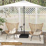 TANGKULA Mobile Patio Umbrella Base, 132LBS Capacity Water & Sand Fillable Market Table Umbrella Stand w/ 3 Wheels