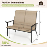 Tangkula Outdoor Adirondack Bench Chair with High Back and Armrests