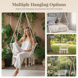 Tangkula Boho Style Macrame Hammock Swing