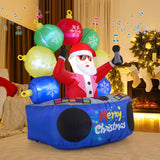 Tangkula 6Ft Inflatable DJ Santa, Inflatable Christmas Decoration