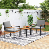 Tangkula 3 Piece Patio Furniture Set Outdoor Conversation Set with Coffee Table