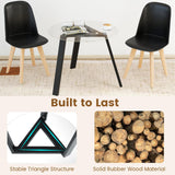 Tangkula Dining Table Set for 2 Small Round Kitchen Table with Tempered Glass Top