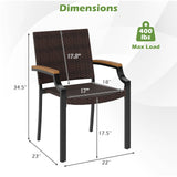 Tangkula Stackable Patio Wicker Dining Chairs Set of 2/4