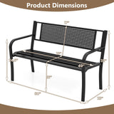 Tangkula Metal Patio Park Bench(50 Inches)