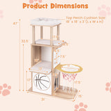 Tangkula 47 Inch Sports Themed Cat Tower with Jute Scratching Posts