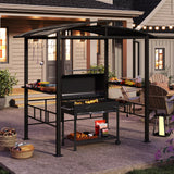 Tangkula 8x5 FT Hardtop Grill Gazebo for Patio Garden Lawn Deck