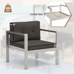 Aluminum Outdoor Patio Armchair with Cushions - Tangkula