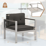 Aluminum Outdoor Patio Armchair with Cushions - Tangkula