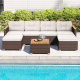Tangkula 7 Pieces U Shape Outdoor Furniture Set