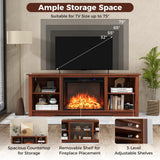 Tangkula Fireplace TV Stand for 75 Inches TV