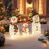 Tangkula 3-Piece Christmas Lighted Snowman Family Decoration