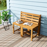 Tangkula 3-in-1 Outdoor Acacia Wood Loveseat Bench Furniture
