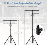 Tangkula Audio Mobile DJ Light Stand, LED Light Stand w/ Multi Arm, Height Adjustment(73”-138”)