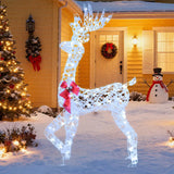 Tangkula 5 Feet Pre-Lit Christmas Reindeer with 100 LED Lights