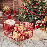 Tangkula Metal Christmas Santa Sleigh Basket