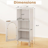 Tangkula Bathroom Floor Cabinet with Adjustable Shelf