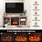 Tangkula TV Stand with 18” Electric Fireplace, for Flat Screen TVs Up to 65” with Adjustable Shelves