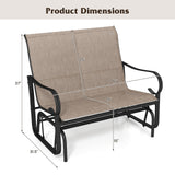 Tangkula 2-Person Outdoor Glider Bench with High Backrest