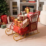 Tangkula Metal Christmas Santa Sleigh Basket