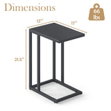 Tangkula C-Shaped End Table with Metal Frame for Living Room Bedroom Office