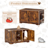 Tangkula Cat Litter Box Enclosure Furniture Indoor Wooden Cat House End Side Table Nightstand