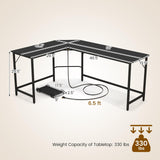 Tangkula L-Shaped Office Desk, L Shaped Corner Desk with Power Outlets, USB Ports