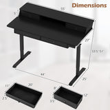 Tangkula Electric Standing Desk w/Drawers