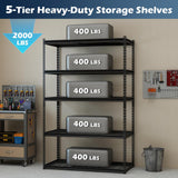 Tangkula 5-Tier Metal Storage Shelves(48"L x 24"W x 72"H)