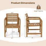 Tangkula Teak Wood Patio Dining Chair