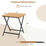 Tangkula 28-Inch Patio Folding Table Outdoor Portable Bistro Dining Table for Backyard Porch Balcony