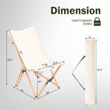 Tangkula Camping Chairs 2 Pack, Portable Folding Lawn Chair with Solid Bamboo Frame, Ultralight Canvas Seat