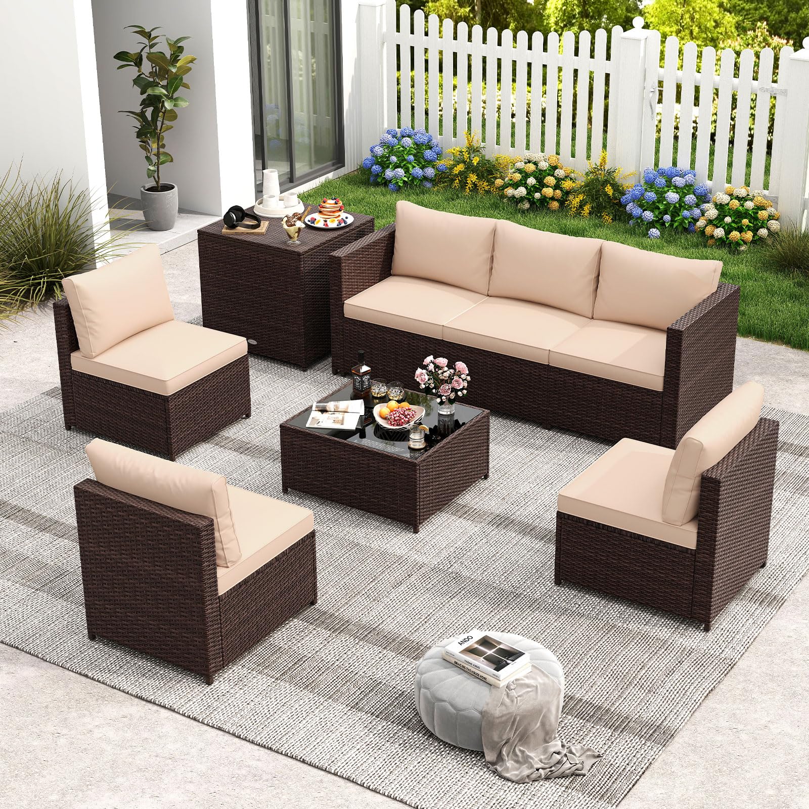 Tangkula 8 Piece Patio Furniture Set