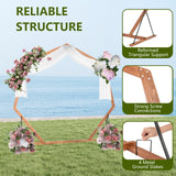 Tangkula 7FT Wedding Arch, Heptagon Wooden Arch for Wedding Ceremony