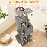 Tangkula Cat Tree for Indoor Cats 57 Inch Large Cat Tower