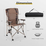 Tangkula Folding Camping Chair, Portable Camp Chair with Padded Seat, Cup Holder, Armrest, Heavy Duty Metal Frame