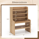 Tangkula Desktop Organizer with 2 Removable Shelves