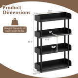 Tangkula 4-Tier Bookshelf Freestanding Bookcase with Anti-Tipping Kit